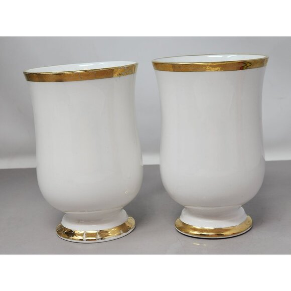 Set Of 4 Royal Victoria‎ Vintage White Fine ChiBone China Mugs Gold Trim Elegant - Picture 12 of 16